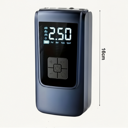 Inflador de neumáticos inalámbrico inteligente: bomba de aire recargable por USB de alta velocidad con pantalla digital y luz LED.